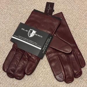 Black Brown 1826 Burgundy Leather Gloves XL